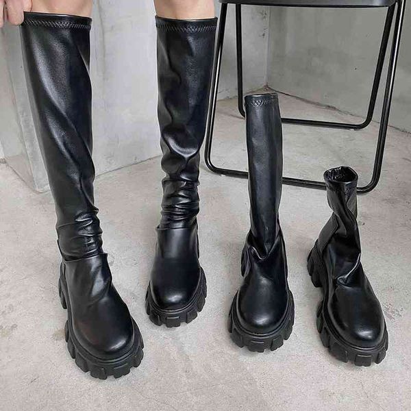 

quality children boot autumn fashion short boots handsome but knee three length options woman shoes, Black