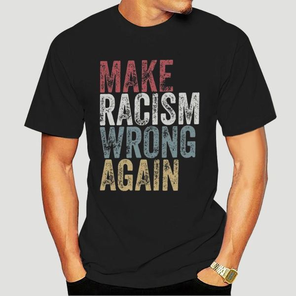 

men's t-shirts make racism wrong again anti-hate t shirt men black lives matter rip peace tee short sleeve -0105a, White;black