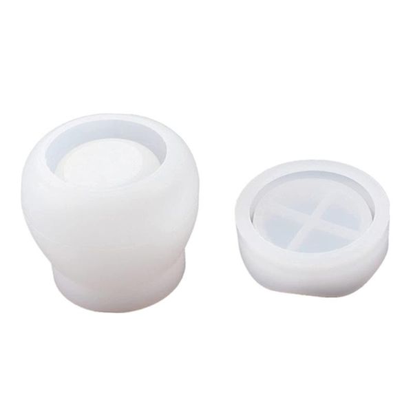 

craft tools box resin mold,pudding jar with lid silicone mold for casting,jewelry box,candy storage container diy