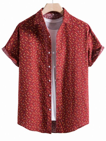 

men random ditsy floral shirt without tee f0km#, White;black