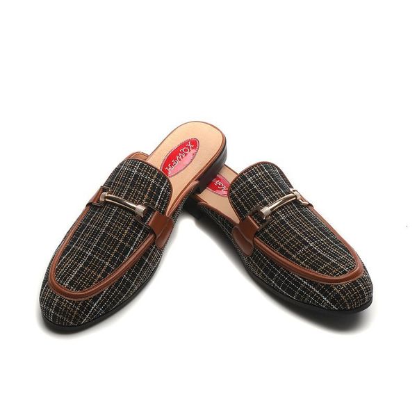 

slippers sapatilhas de pano da gree, chinelos dos homens, sem costas, slip-on, sandÃ¡lias feitas Ã mÃ£o, sapatos casuais para festa 7mmx, Black
