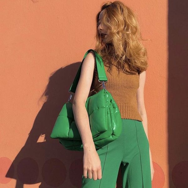 

evening bags soft leather shoulder bag sponge underarm trendy women clutch 2021 autumn and winter handbag luxury bolsa de hombro