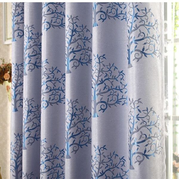 

high-end jacquard rich tree blackout curtains european style for living room balcony bedroom bay window tulle custom curtain & drapes