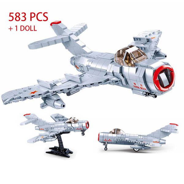 

WW2 Blocks Military War Aircraft Toy Building Blocks Army War Planes Weapons MIG-15 BIS Fighter Jet Toys For Boys Bricks Gift