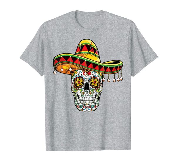 

day of the dead sugar skull funny cinco de mayo men women t-shirt, White;black