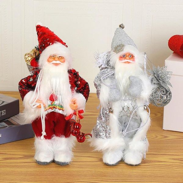 

party favor christmas santa claus standing doll with sequin decoration xmas tree deskminiature festive supplies