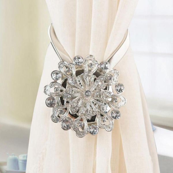 

hooks & rails curtain holder punch anti-deform metal flower shaped tieback supplies for home decoration gold/silver