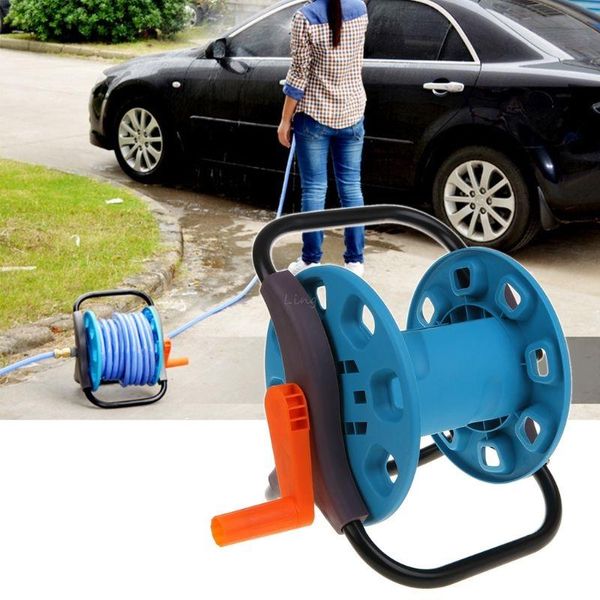 

watering equipments portable garden 25m water hose reel cart storage rack holder winding waterpipe bracket shaking tools