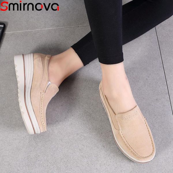 

dress shoes smirnova 2021 high heels women round toe platform wedges simple casual thick-soled heightened walking, Black