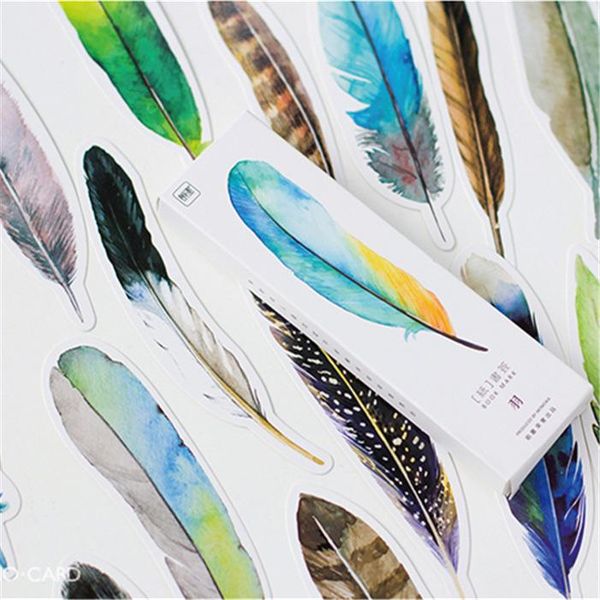 

30sheets/set feather shape bookmarks for books office school cute stationery items supplies material book mark bookmark