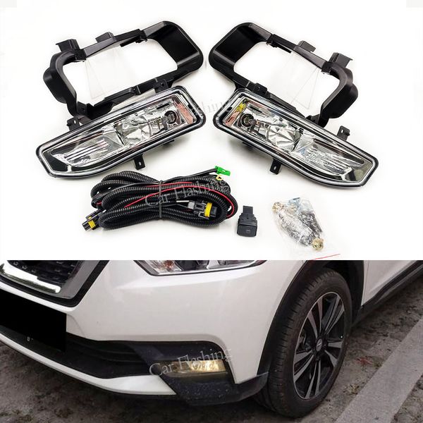 1 Set Car Nebellichter für Nissan Kicks 2017 2018 2019 2020 LED Fog Light Halogen Scheinwerfer Nebel Lampen Abdeckung Grillrahmenlampenhaube