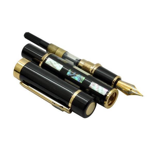 

jinhao 650 luxury shell carving fountain pen with gold clip 0.5mm iridium nib metal inking pens office supplies for business
