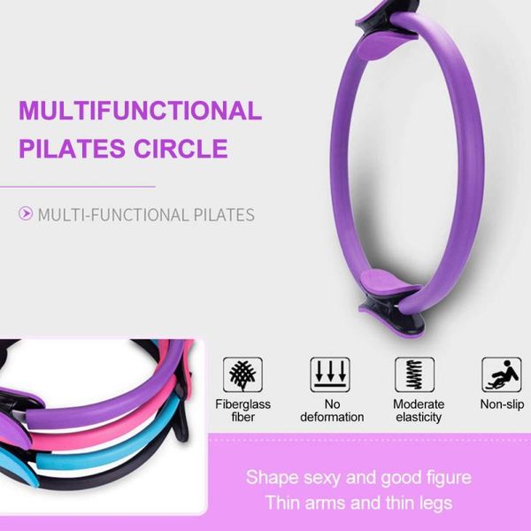 

portable fitness circle ring pilates body sport yoga accessories massage handle non-slip resistance abdomen chest exercise light bands