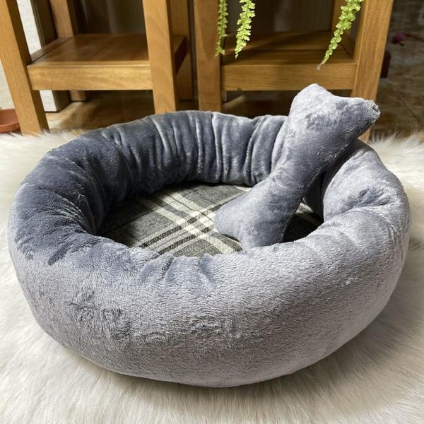 

cat beds & furniture nest pet bed pillow dog sofa double-sided 4 seasons velvet linen round high-elastic sponge bottom high-end -selling