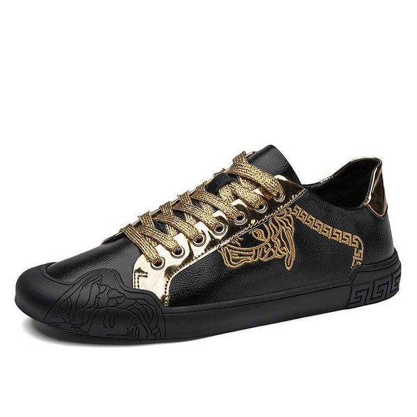 

british plush cotton shoes fashion leather casual board and men's soft sole trend in autumn winter, Black