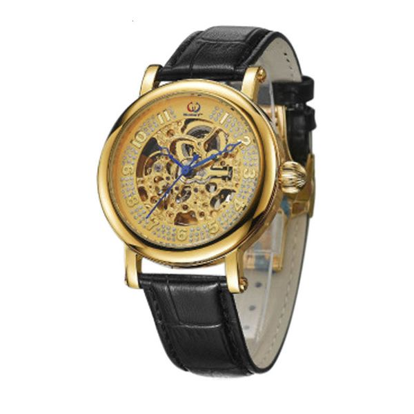 

watch fashion men's mechanical swiss automatic hollow waterproof, Slivery;brown