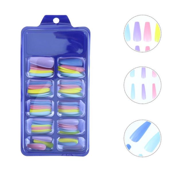 

false nails 300 pcs press on artificial nail tips ballerina fake, Red;gold