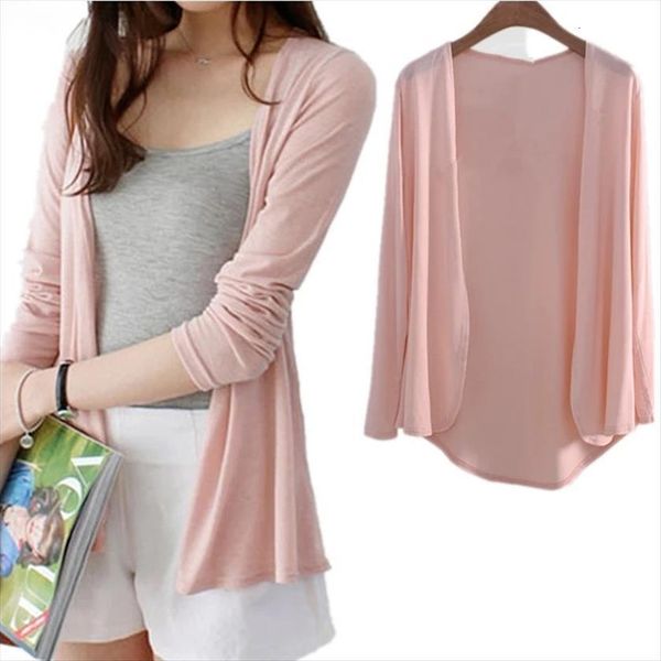 

women cardigan summer autumn thin sweater knitted long sleeve cardigans female casual loose coat jacket, White;black