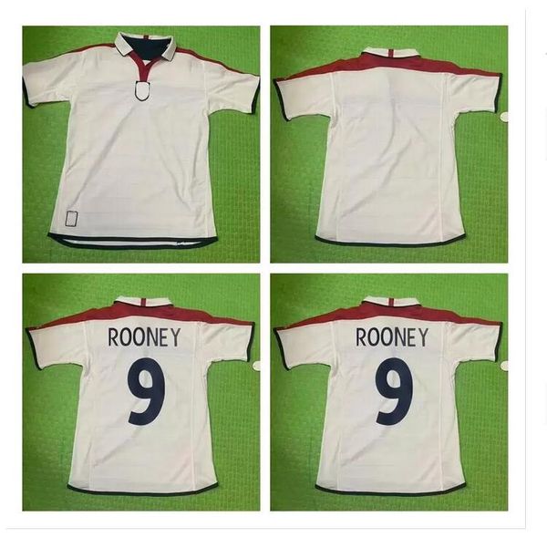 

2003 2004 2005 retro soccer jerseys dyer rooney beckham classic vintage football shirts 03 04 05 owen lampard camiseta de futbol home white, Black;yellow