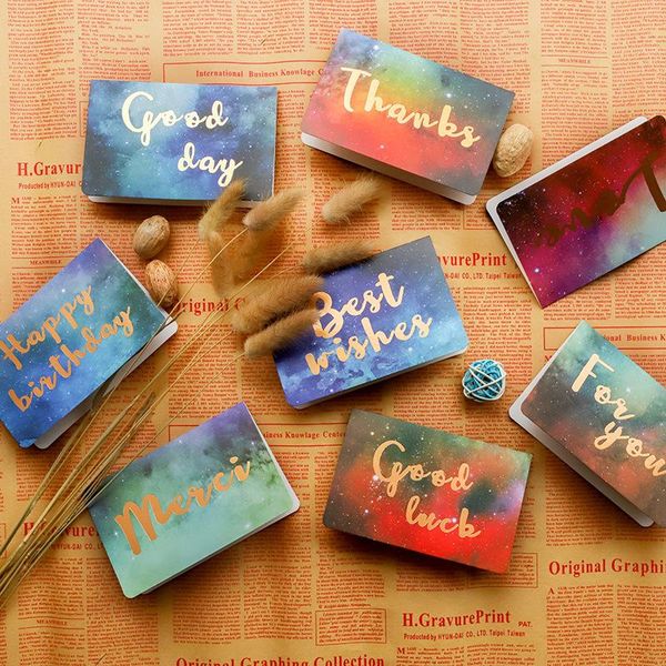 

3pcs bright starry sky blessing cards handmade dream diy with envelope for business custom invitation wedding greeting