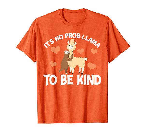 

i't no prob-llama to be kind funny children unity day gift t-shirt, White;black