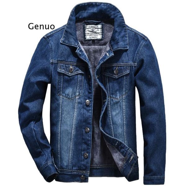 

men's jackets autumn winter 2021 korean version fashion thickened keep warm denim jacket wholesale, Black;brown