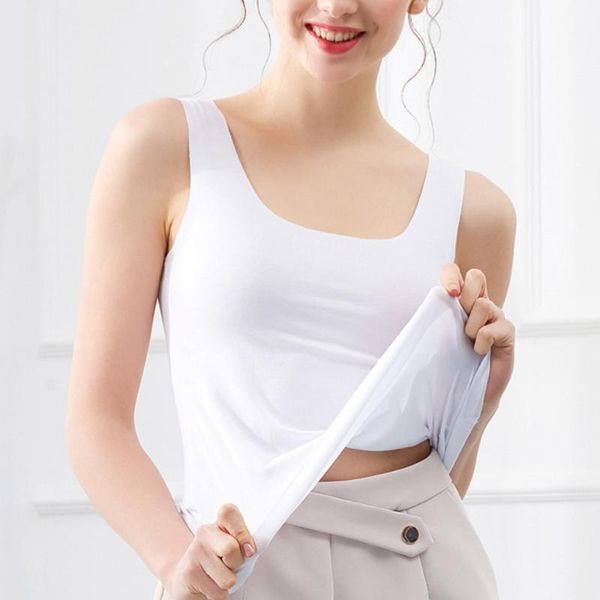 

women's tanks & camis solid color sleeveless tank women shirts ladies clothing sport bottoming vest, White