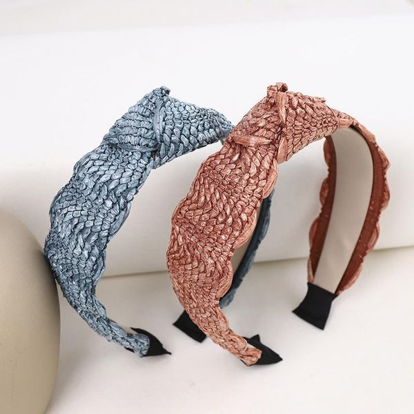 

hair clips & barrettes korean straw braided hairband, feminine hairpin headdress, national simple wide brim f101, Golden;silver