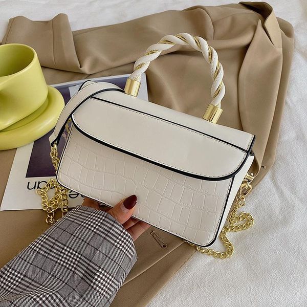 

evening bags crocodile pattern trendy fashion shoulder bag korean style solid color portable crossbody small square wholesale