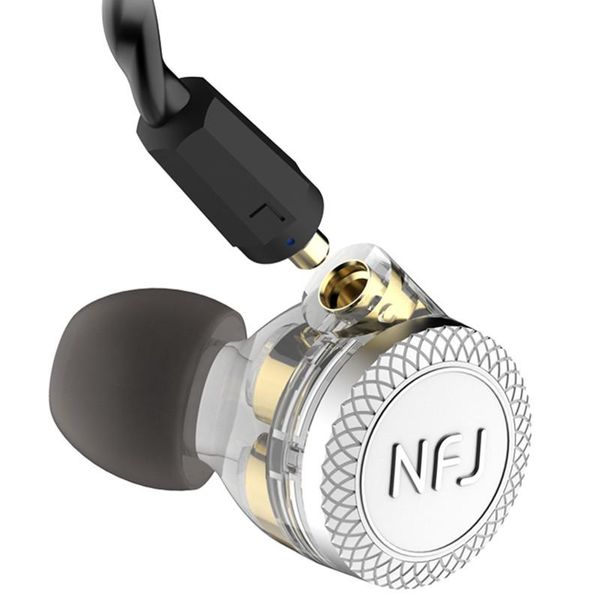 

headsets nfj n300 pro 3 drive unit in ear earphone detachable detach mmcx cable dj hifi monitor with microphone headphones heavy bass