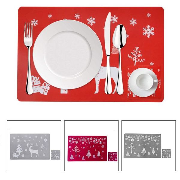 

mats & pads christmas table mat decoration placemat pvc washable printing