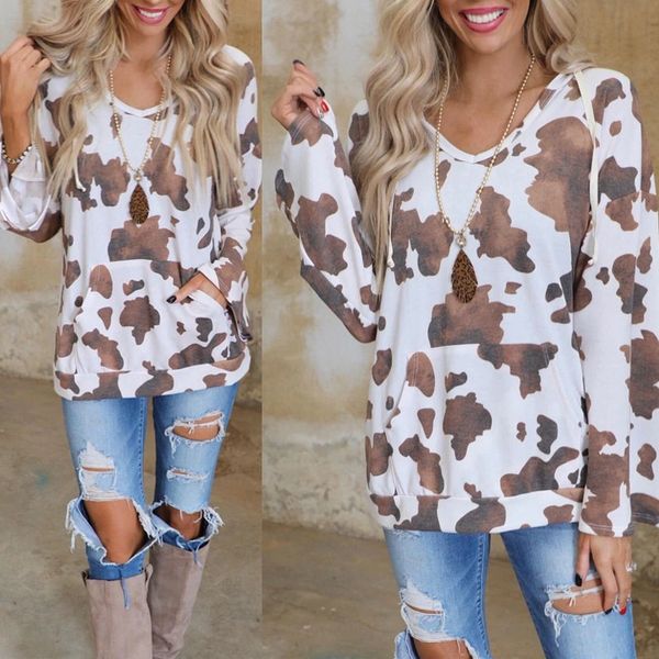 

2021 spring and autumn new european and american printing long sleeve loose casual t-shirt for women, White