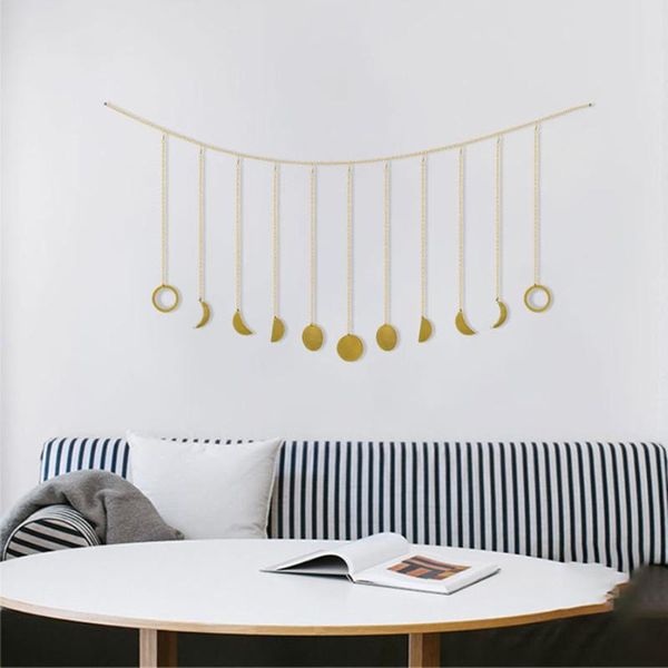 

decorative objects & figurines sun moon shape golden hanging decoration wall metal po home round piece