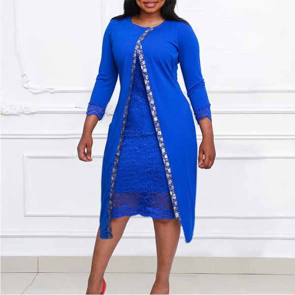 

casual dresses long sleeve elegant office ladies work dress classy o-neck bodycon midi lace, Black;gray