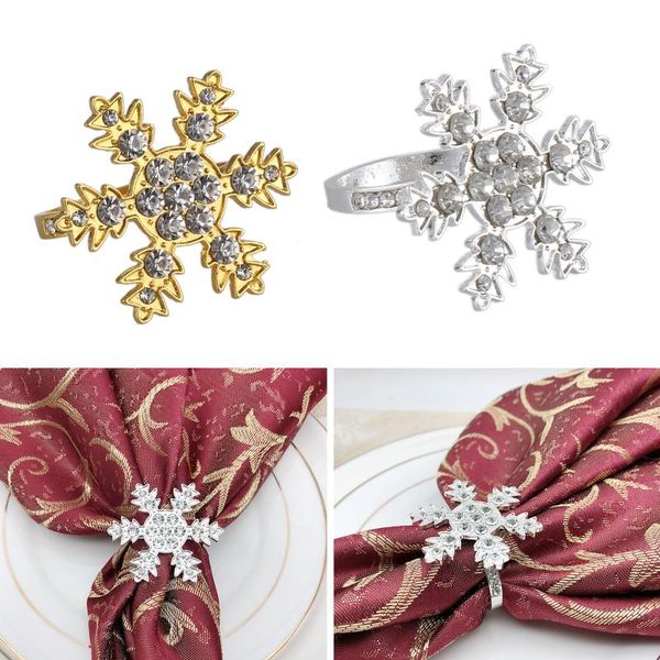 

6pcs/lot christmas snowflake napkin rings wedding holder buckle party festival dinner table decor el supplies
