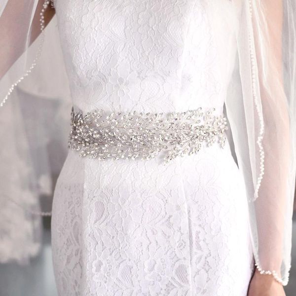 

wedding sashes zmsh308-s rhinestone belt silver diamond bridal bride's accessories crystal dress flowers for dresses, White