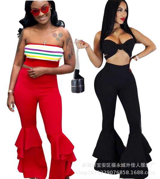 

flared pants autumn double-layer flared women's, Blue