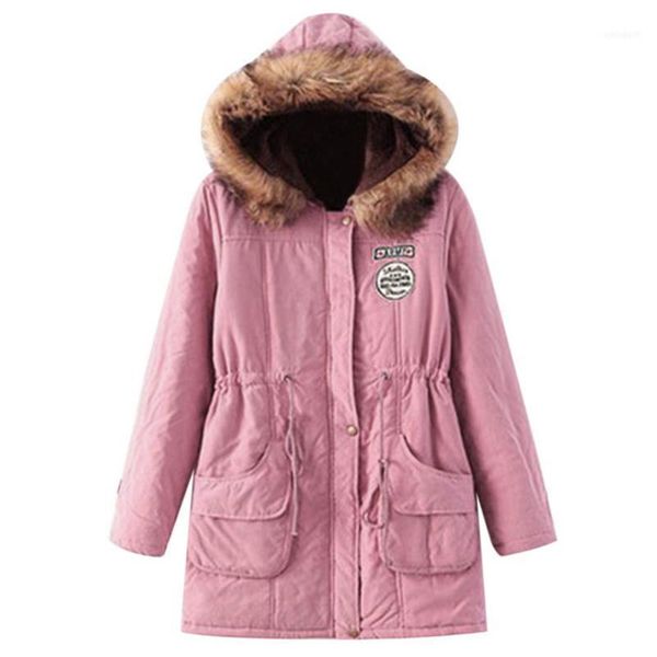 

women's down & parkas 2021 fashion ladies winter berber wool fleece warm hooded fur collar cotton long sleeves paragraph parker ja1, Black