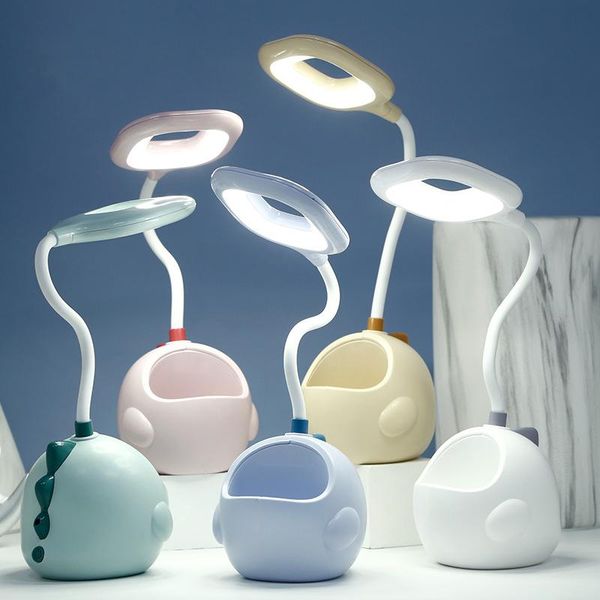 

table lamps led desk lamp cartoon bedside bedroom lights portable usb powered night light girl feeding deskdecor