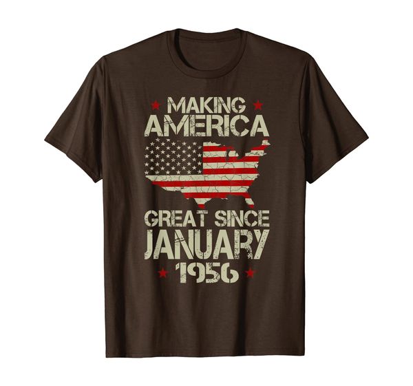 

making america great since january 1956 shirt 64 years old t-shirt, White;black
