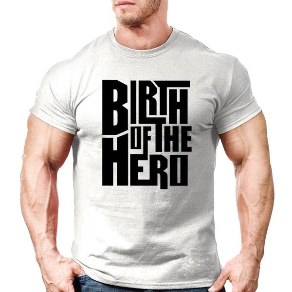 

men's t-shirts graphic t shirts birth the hero printed fitness gym bodybuildding lift breathable oversized 2022, White;black