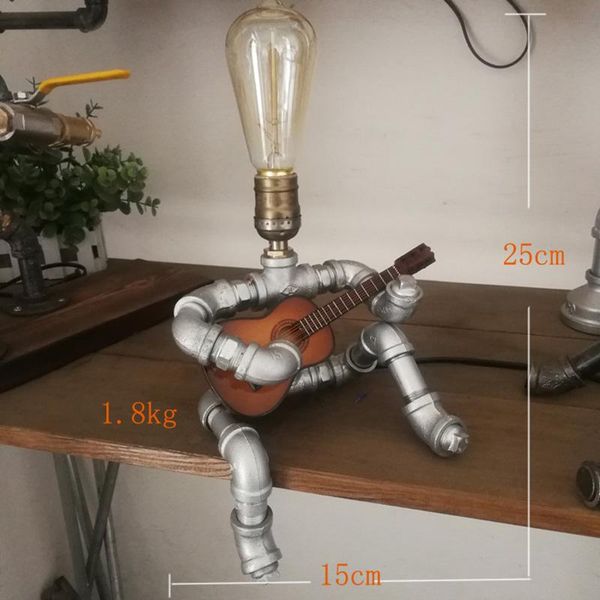 

table lamps steampunk style lamp student playing guitar posture bedroom living room creative personality light fu