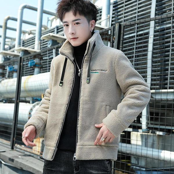 

men's jackets 2021 autumn / winter lambs wool coat korean version teenagers' cotton clothes granular fleece jacket, Black;brown