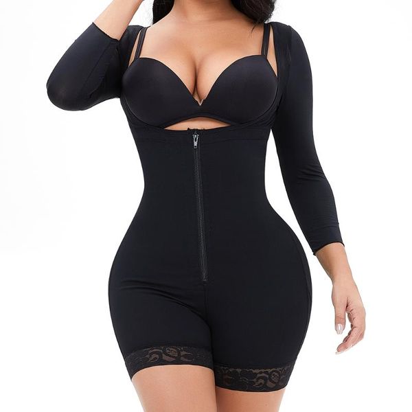 

body shaper seamless women bodysuit slimming waist trainer shapewear bulifter chest enhancing full slip strappy-backed women's shapers, Black;white