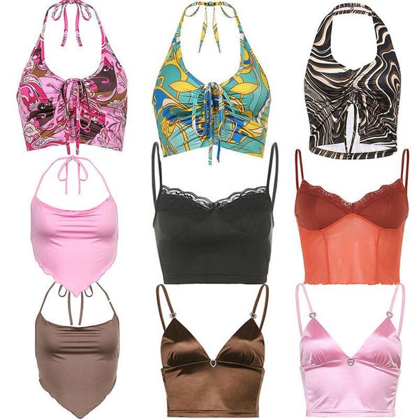 

camisoles & tanks mall goth 2021 baby tee bustier clothing for y2k corset tank crop women cyber accessories summer body blouse aest, Black;white