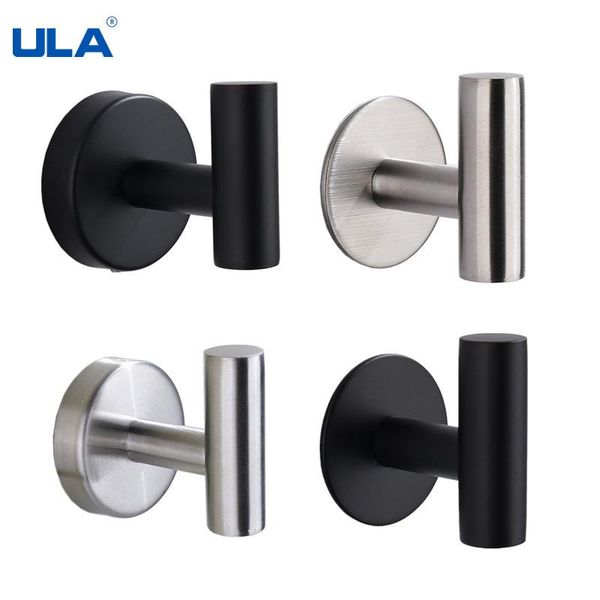 

5pcs black stainless steel hook self adhesive/ drill clothes bags key rack kitchen towel hanger bathroom accessory organizer bath set