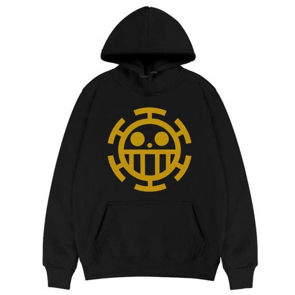 

men's hoodies & sweatshirts japanese anime one piece hoodie trafalgar law pirate flag graphics print hoody sweatshirt men/women korean, Black