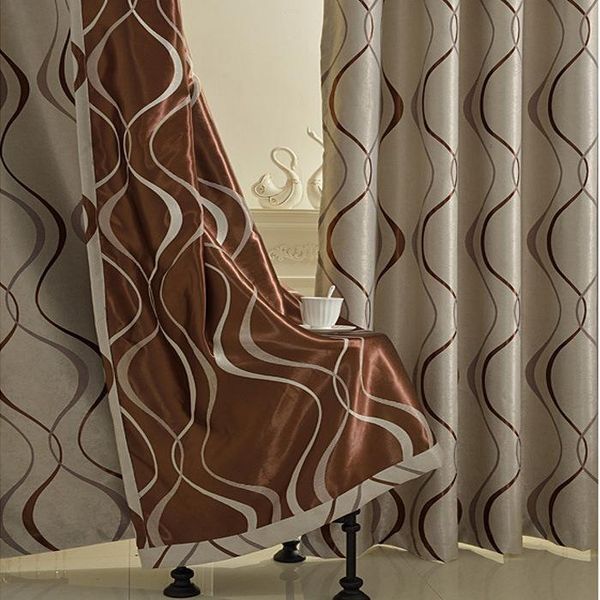 

curtain & drapes european jacquard curtains for bedroom fabric thick blackout brown living room