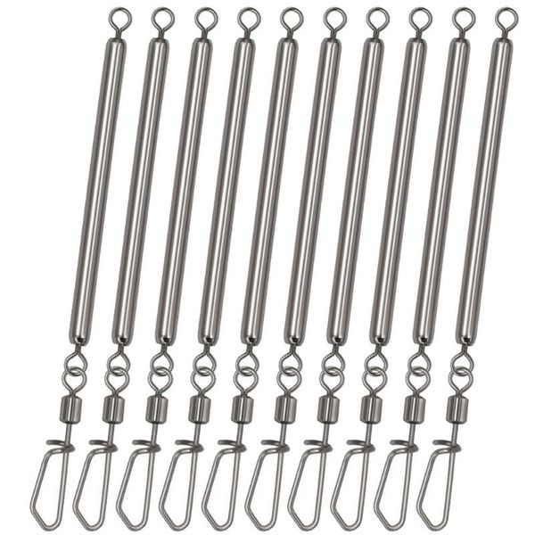 

fishing hooks 10pcs/pack anti-bite wire leaders with snap swivel leader rigs bars stainless steel 5.8cm accessories pesca