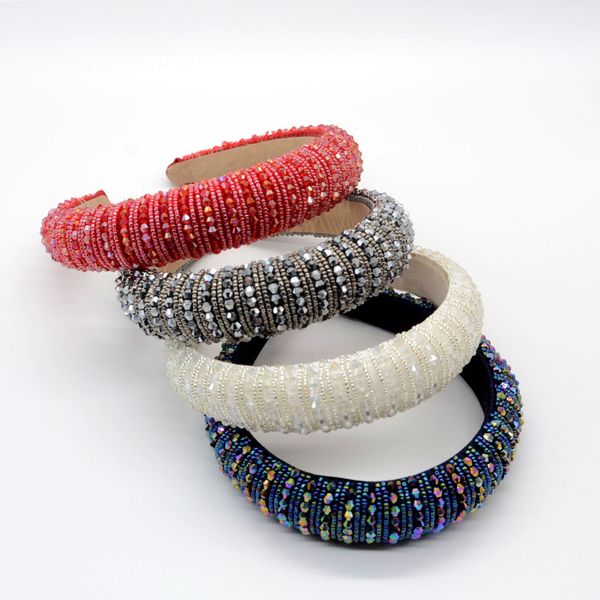 

low price rhinestone headbands wide accessories bling women sponge crystal, Silver